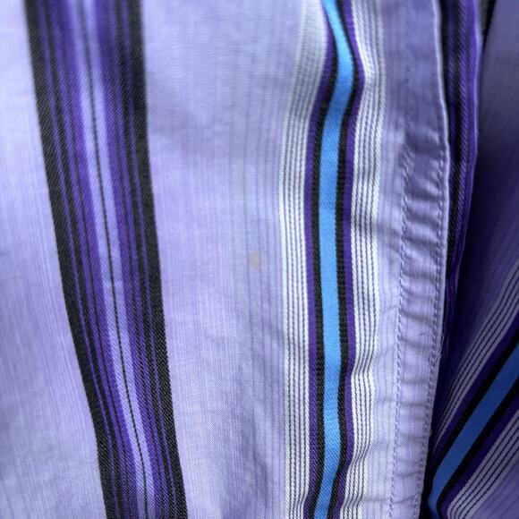 Robert Graham Tailored Fit Purple Striped Button Down Shirt M - Picture 11 of 11